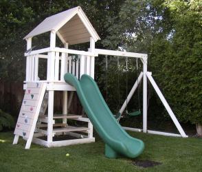 <b>P-25:</b> Fort Picnic Table Super Slide 2 Position Swing System Rock Wall